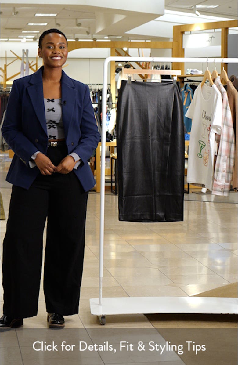 Faux Leather Midi Skirt, sales video thumbnail