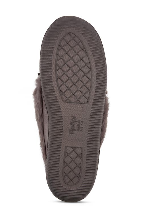 Floopi Faux Suede & Faux Fur Lined Slipper In Gray
