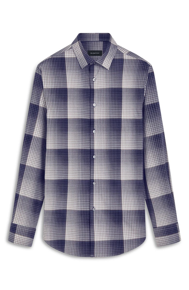 Bugatchi Julian Classic Fit Check Print Cotton Button-Up Shirt, Alternate, color,