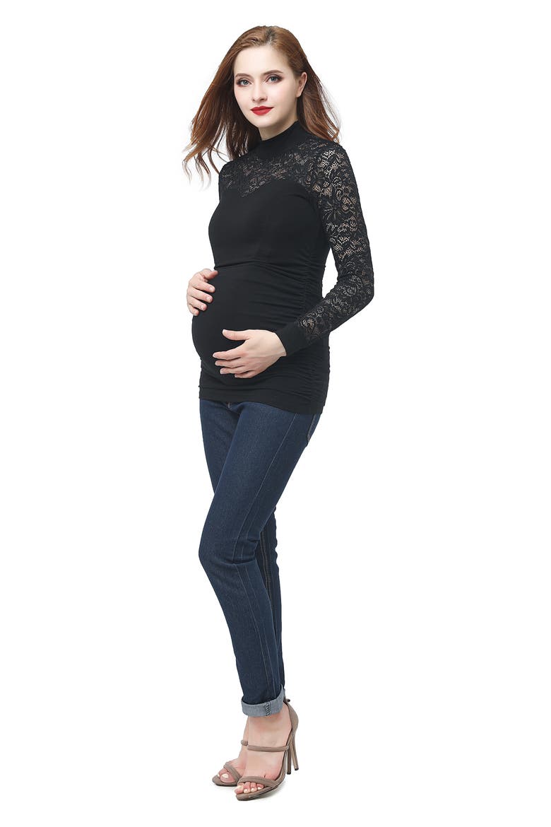 Faye Maternity Top, Alternate, color, BLACK