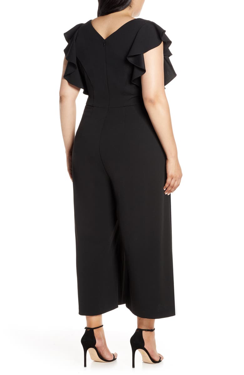 RACHEL Rachel Roy Ruffle Sleeve Crepe Jumpsuit, Alternate, color, 