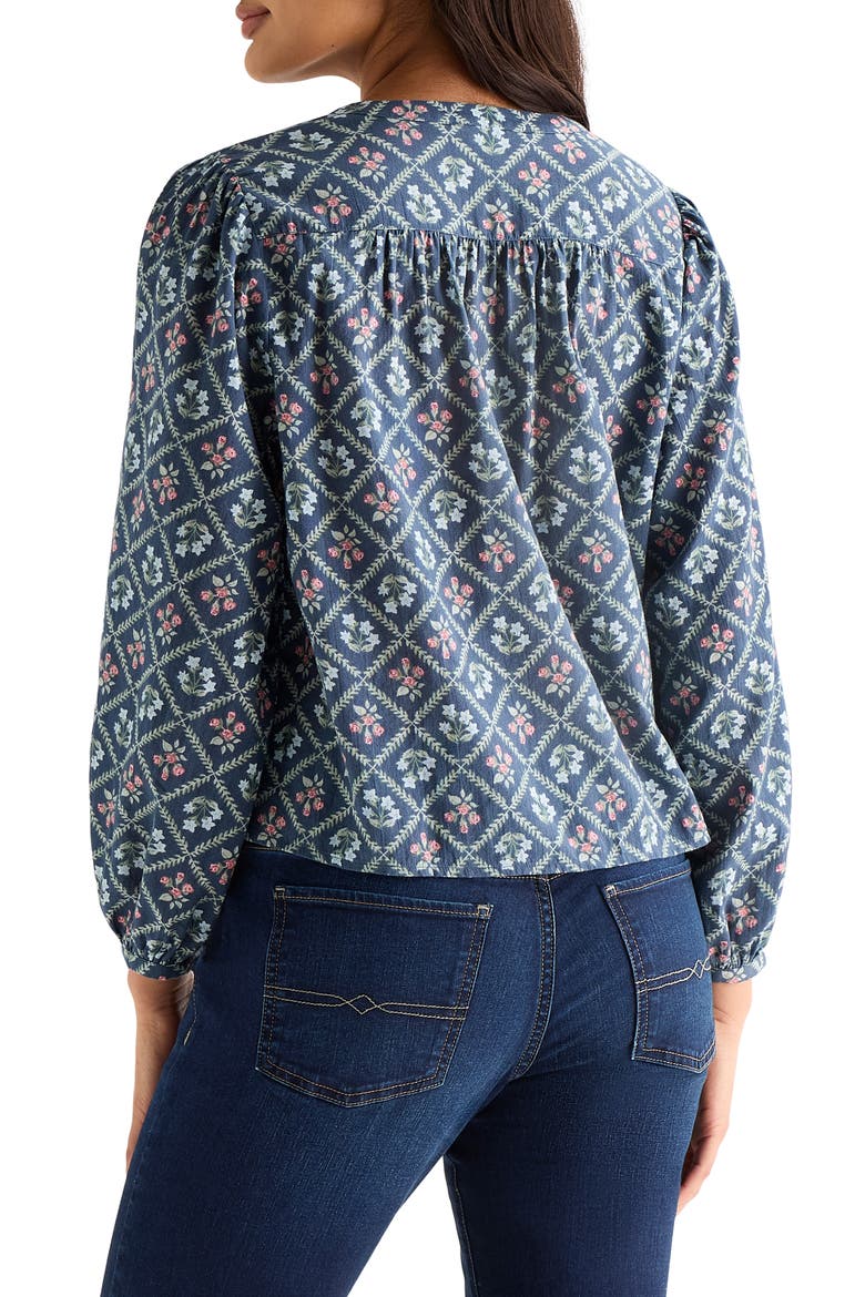 Long Sleeve Button-Up Shirt, Alternate, color, NAVY MULTI