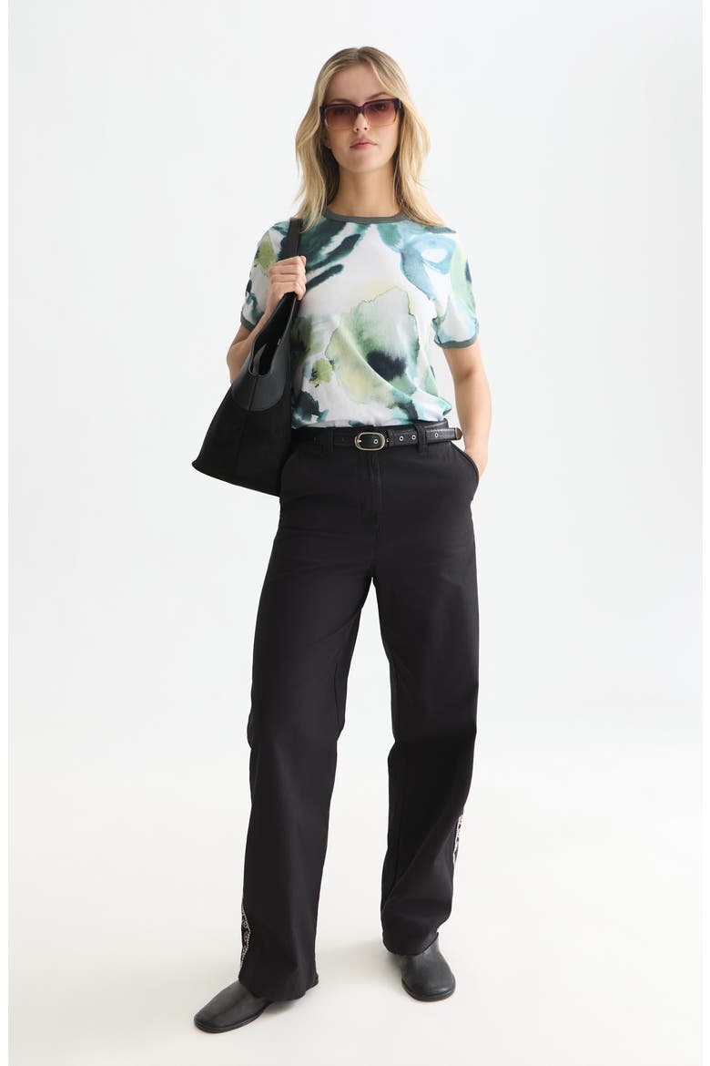 Watercolour Flower T-shirt, Alternate, color, WATERCOLOURFLOWER BALSAM GREEN