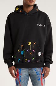 PURPLE BRAND Logo Graphic Fleece Hoodie