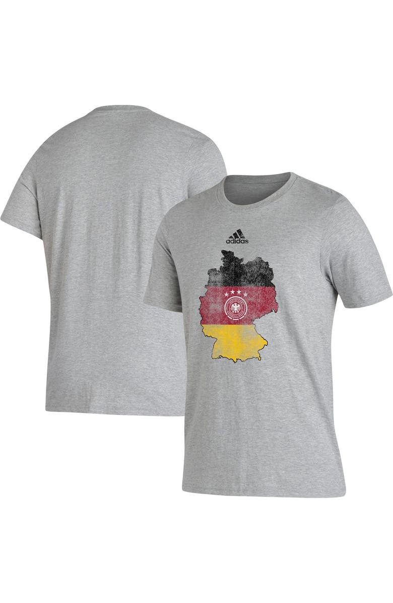 adidas Men's adidas Heather Gray Germany National Team Worn Flag T-Shirt, Main, color, 