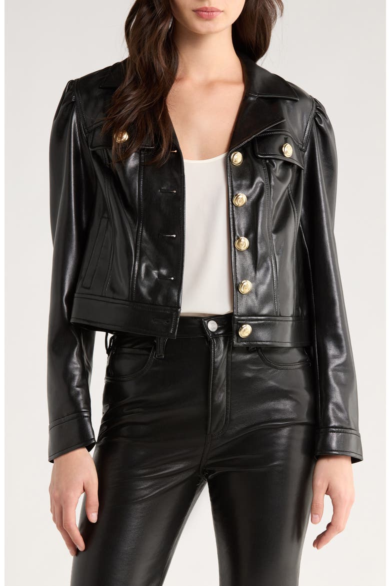 Deryn Faux Leather Jacket, Main, color, BLACK