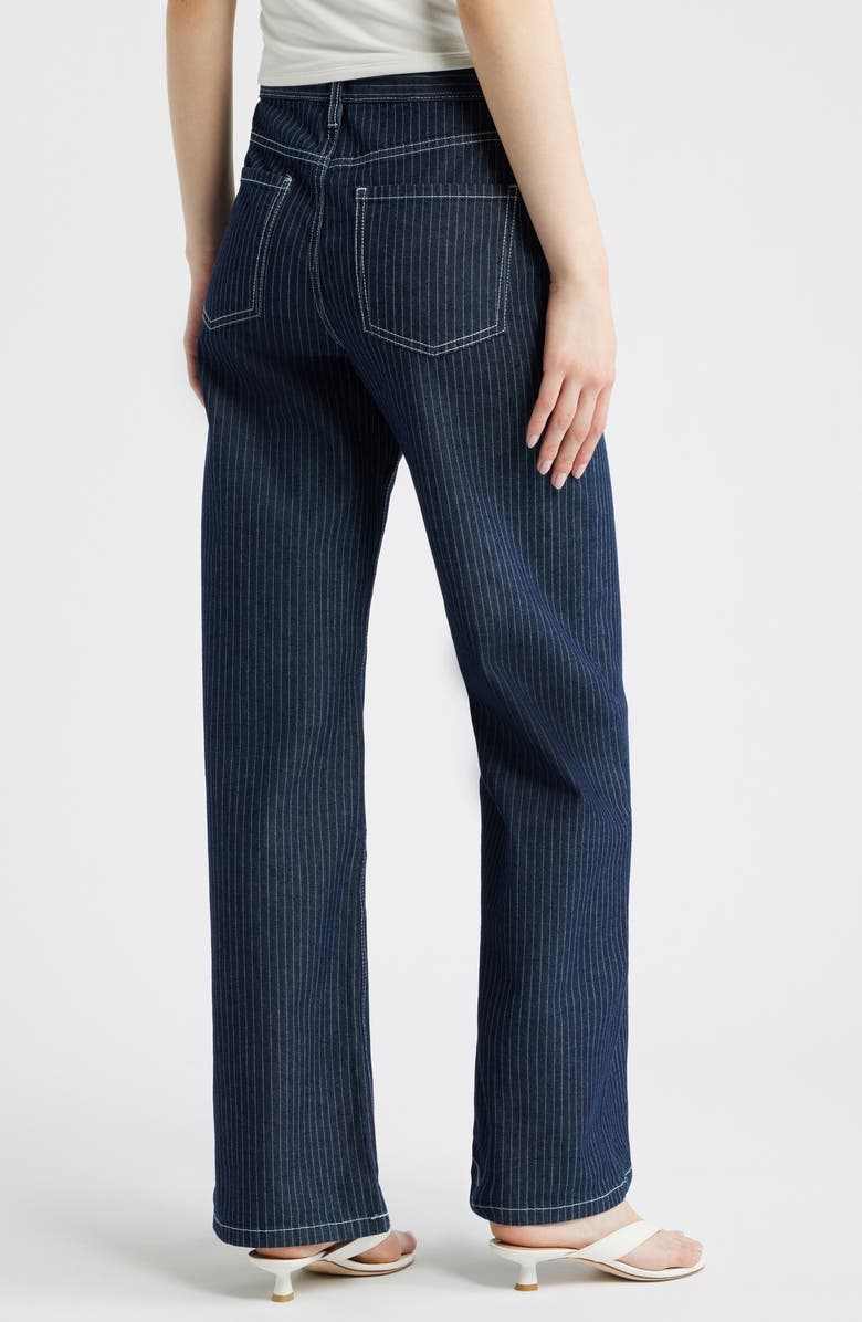 MANGO Isola Stripe Straight Leg Jeans, Alternate, color, Indigo Blue