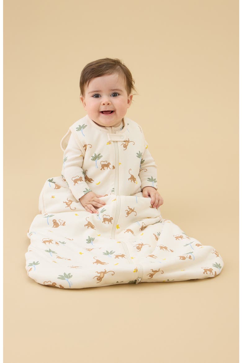 Front Opening Sleeping Bag, Alternate, color, Monkey Print