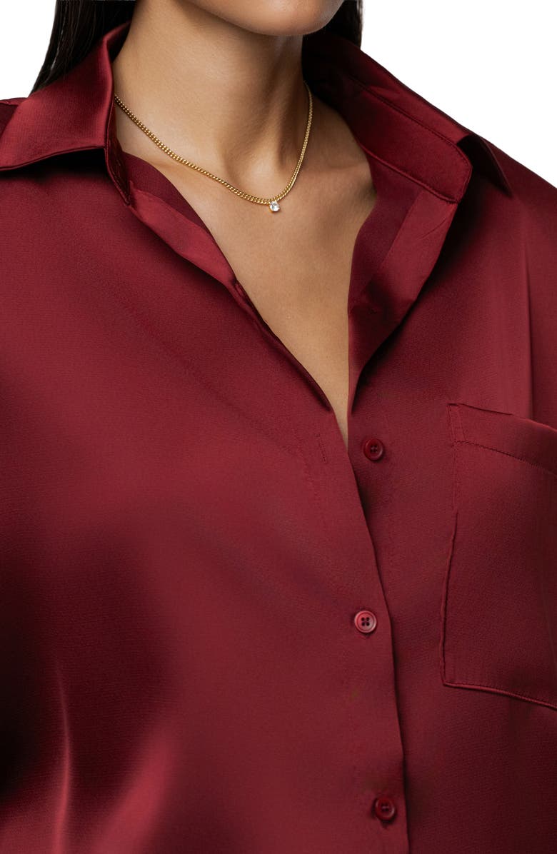 JLUXLABEL Island Ease Satin Shirt, Alternate, color, Red