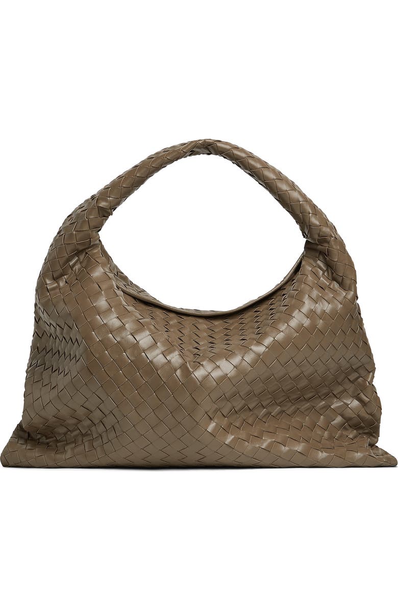 Bottega Veneta Large Hop Intrecciato Leather Hobo Bag, Main, color, 2360 Pinecone-M Brass