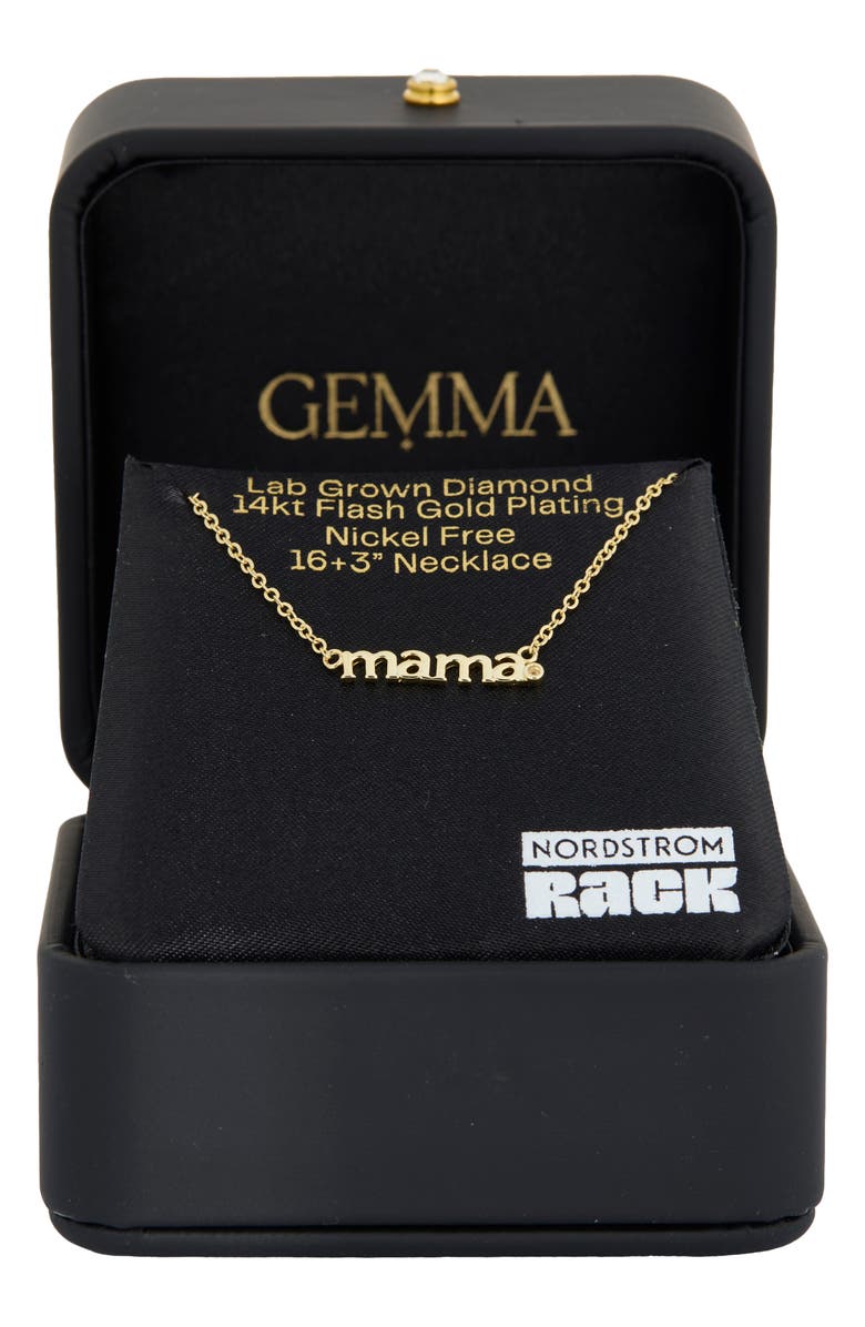 NORDSTROM RACK 14K Gold Plated Lab Grown Diamond Mama Pendant Necklace, Main, color, Lab Grown Diamond- Gold