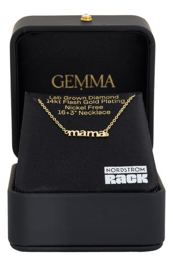 Nordstrom Rack 14k Gold Plated Lab Grown Diamond Mama Pendant Necklace