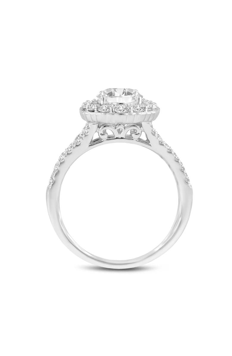 LuvMyJewelry Octavia 14K White Gold Oval Lab Grown Diamond Halo Engagement Ring - 2.5 Ct, Alternate, color, 14K White Gold