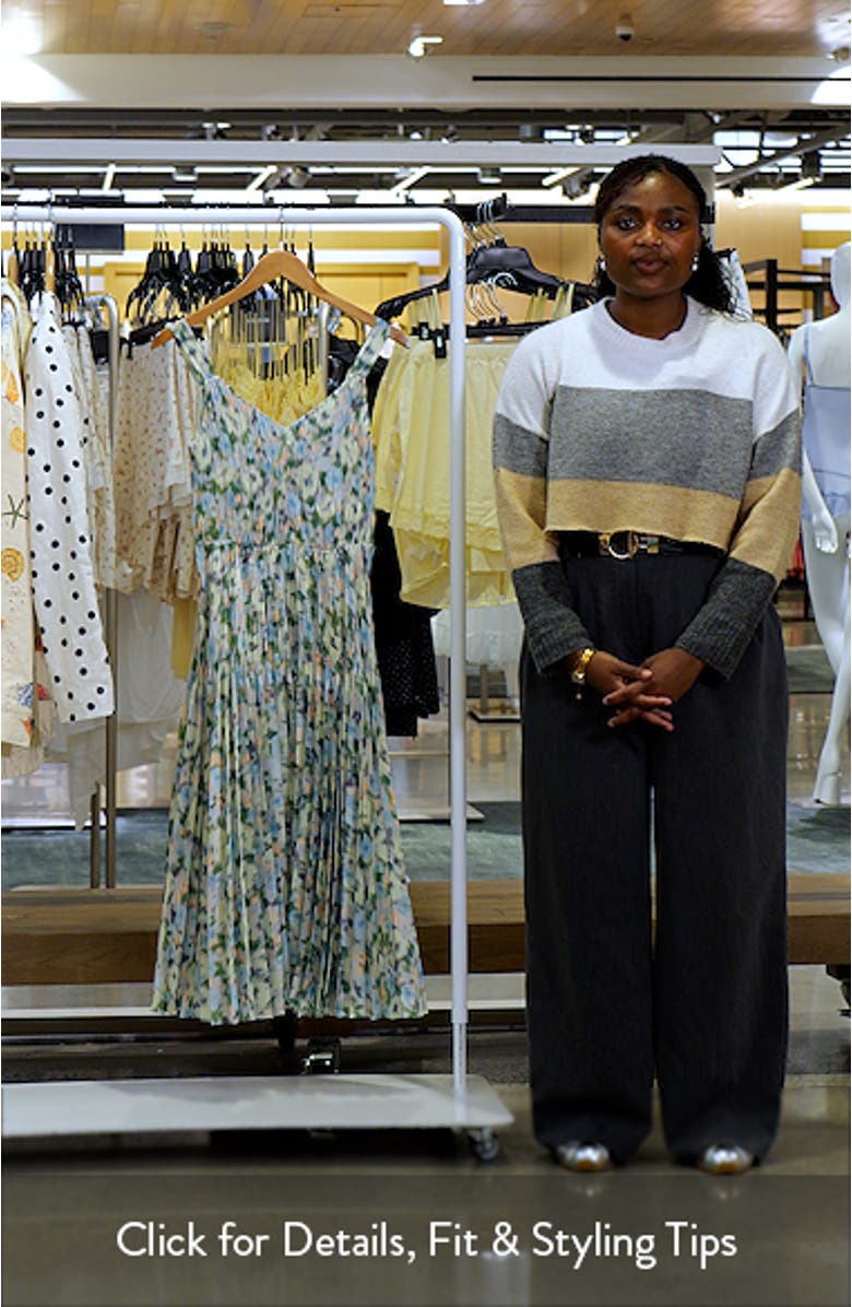 Painted Garden V-Neck Pleated Dress, sales video thumbnail