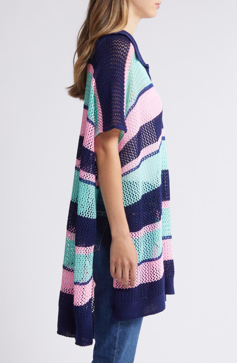 NIKKI LUND Stripe Open Stitch Sweater, Alternate, color, Blue Multi