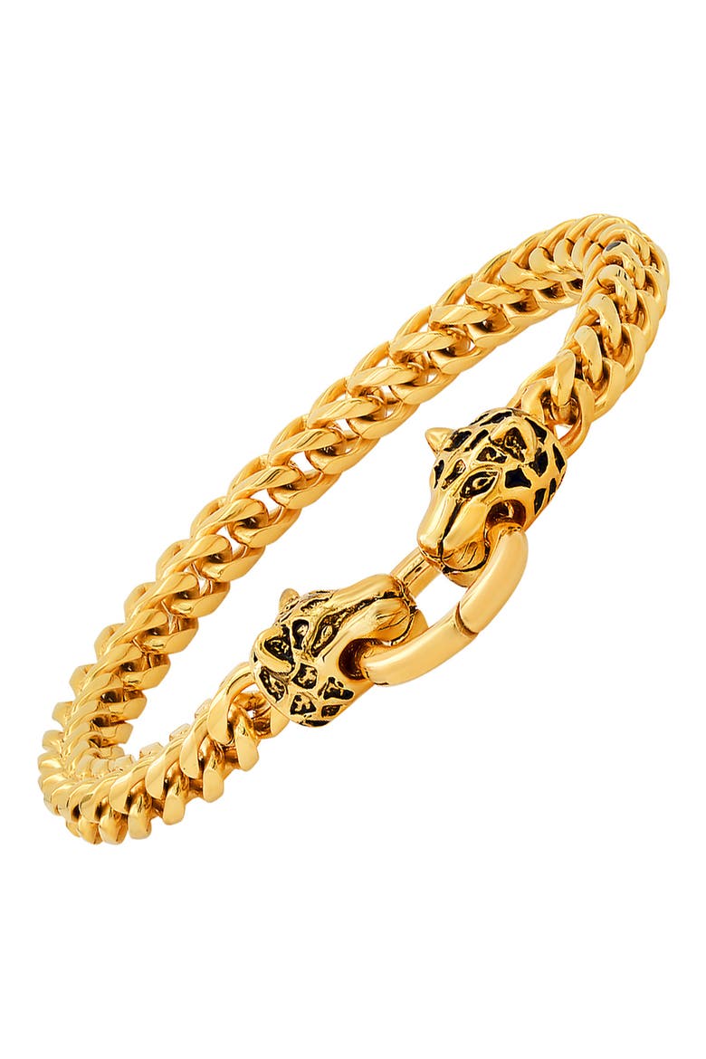 18k Gold Plated Stainless Steel Wheat Chain Bracelet, Alternate, color, YELLOW