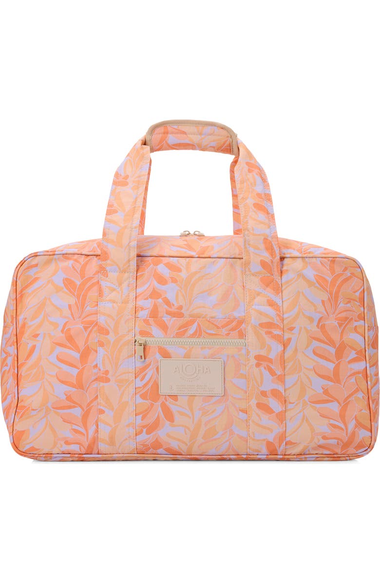 Aloha Collection Lei Stand Nylon Ripstop Weekend Bag, Main, color, Peachy