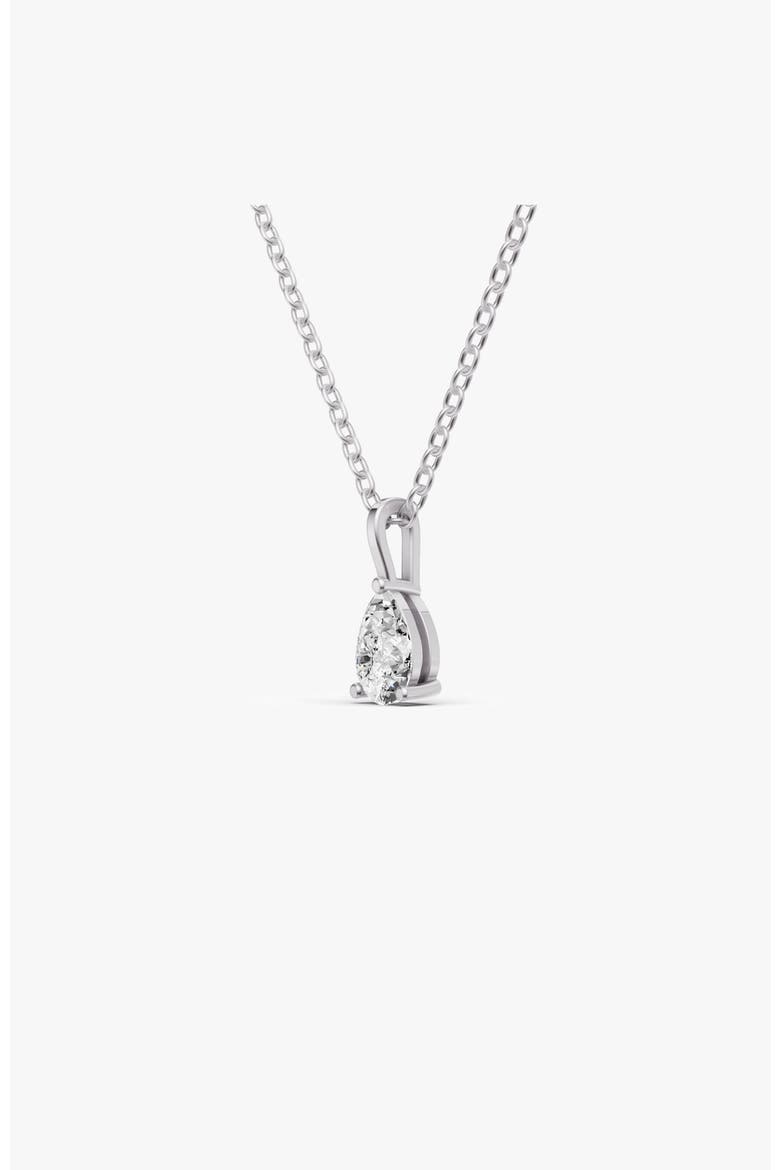 14K Gold 0.25 ct Lab Grown Pear Shape Diamond Solitaire Pendant with Bail, Alternate, color, White Gold