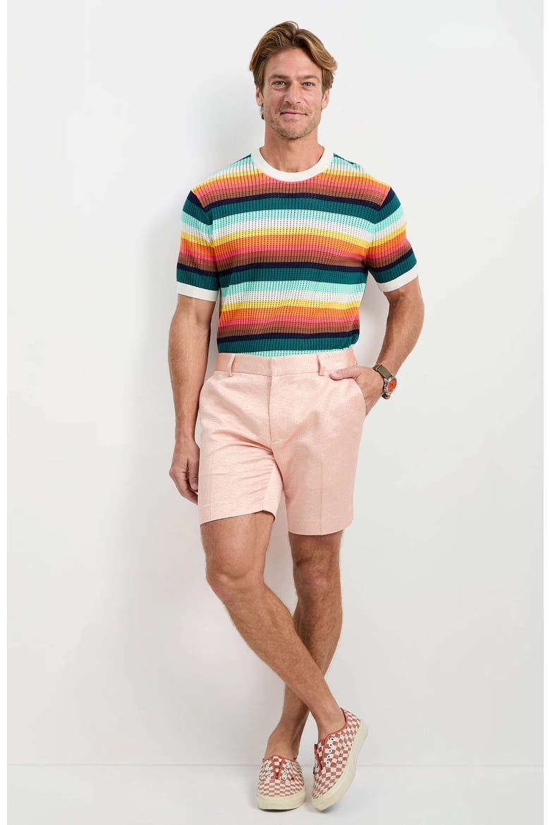 Clyde Short Metallic Jacquard, Alternate, color, Palazzo Pink