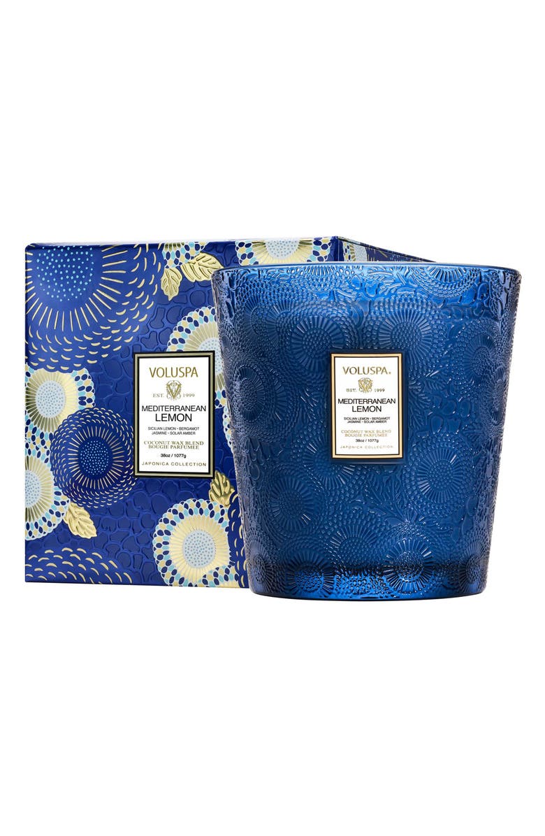 Voluspa Mediterranean Lemon Three-Wick Hearth Candle, Alternate, color,