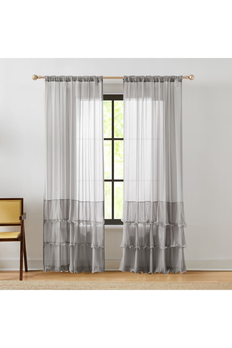 Georgette Sheer Window Panel, Main, color, Gray