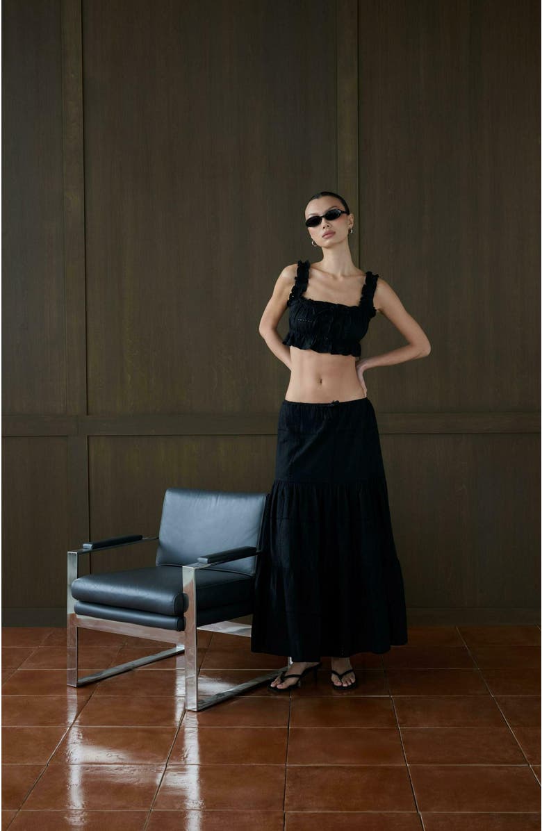 WeWoreWhat Midi Pull On Skirt, Alternate, color, Black Multi