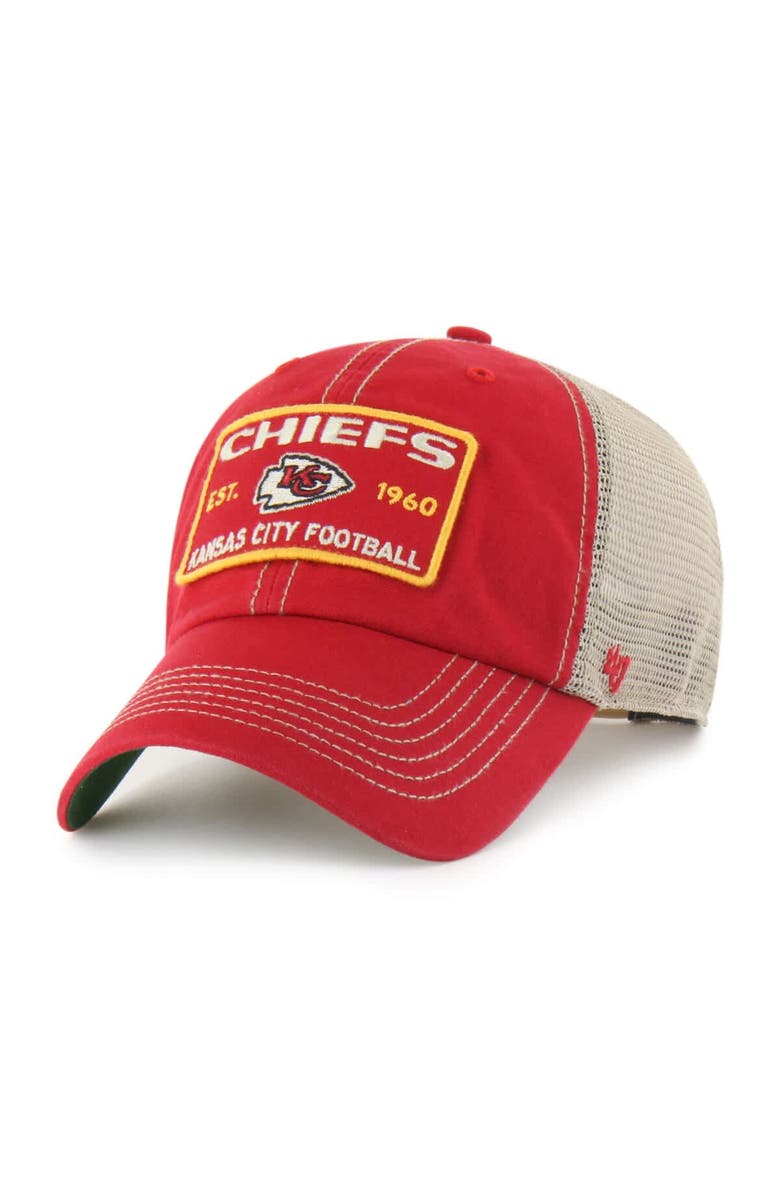 '47 Men's '47  Red Kansas City Chiefs Wabash Trucker Clean Up Adjustable Hat, Main, color, 