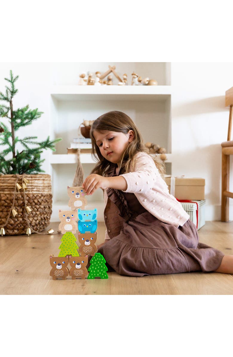 HABA Forest Friends Wooden Stacking Toy - Montessori Sorting Game & Shape Sorter for Toddlers - Educational Wooden Blocks for Preschool Learning, Alternate, color, Green Multi
