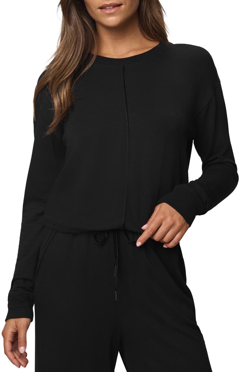 Splendid Supersoft Trim Sweatshirt, Main, color, Black