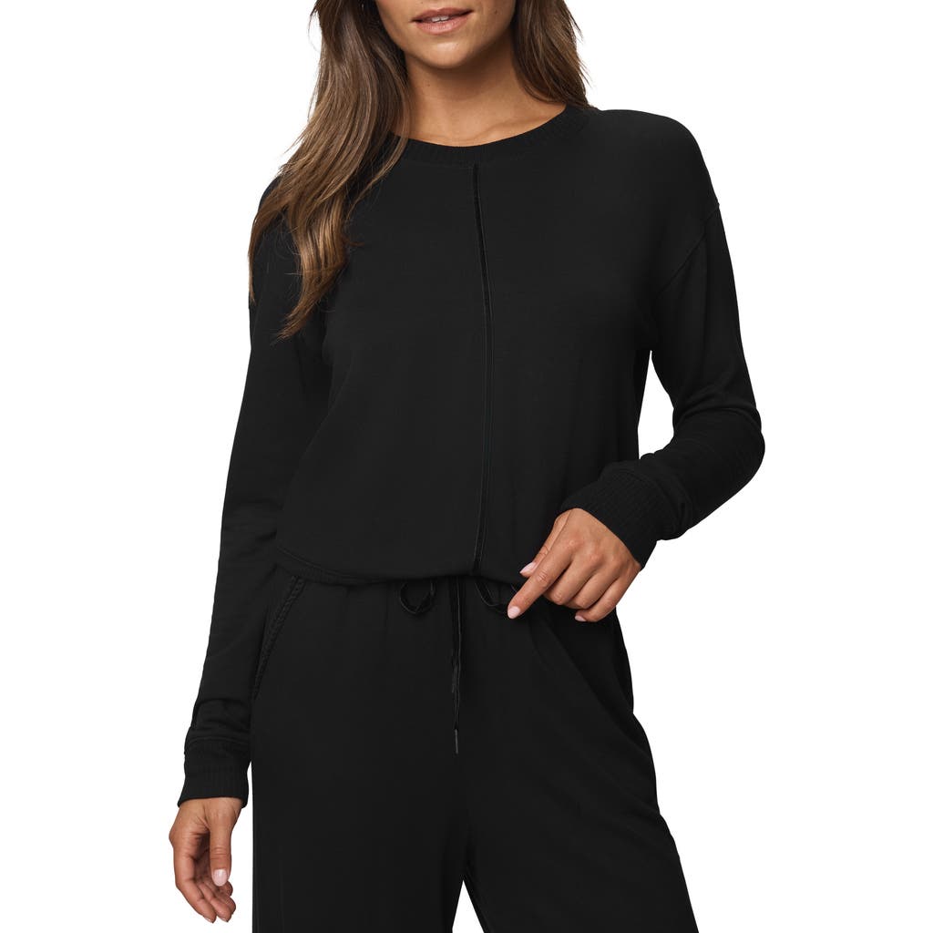 Splendid Supersoft Trim Sweatshirt In Black