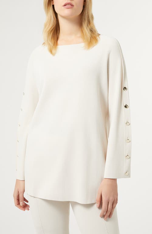 Marina Rinaldi Eger Button Sleeve Sweater in Ivory 