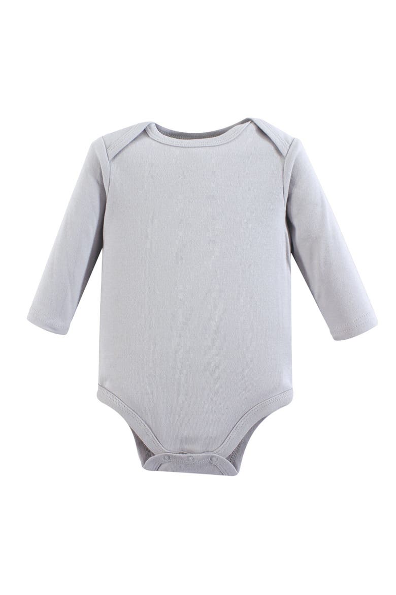 1Pk Long Sleeve Bodysuits, Main, color, Gray