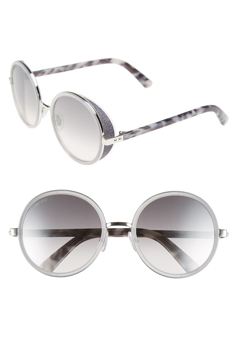 'Andies' 54mm Round Sunglasses, Main, color, PALLADIUM
