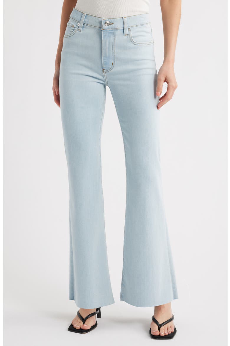 The Icon Raw Hem Flare Jeans, Main, color, FEATHER RAW AFTER
