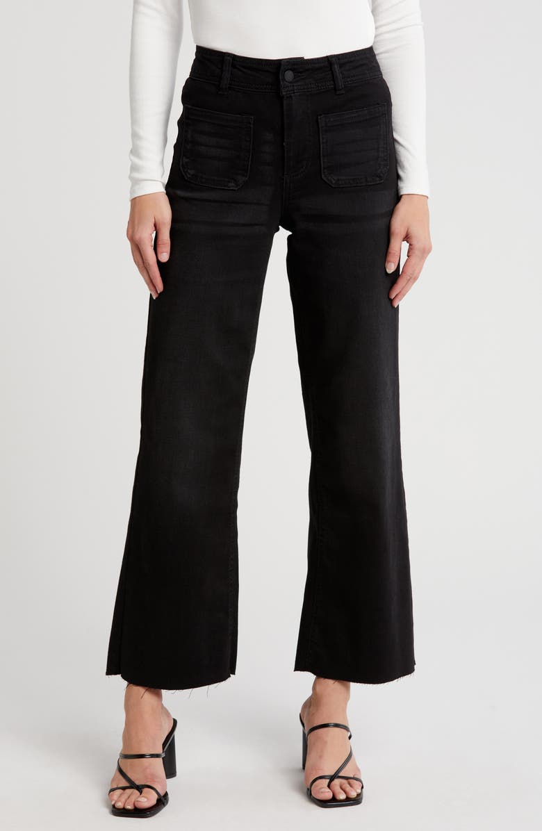OAT NEW YORK High Waist Patch Pocket Wide Leg Jeans, Main, color, 