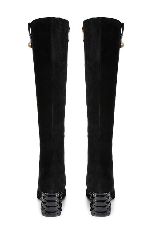 Kurt Geiger London Metallic Block Heel Knee High Boot In Black