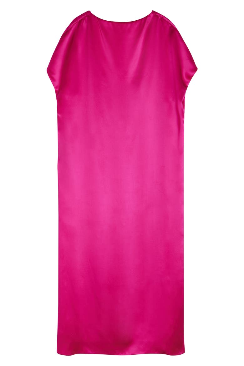 Silk Satin Cape Dress, Alternate, color, FUCHSIA