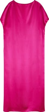 Dries Van Noten Silk Satin Cape Dress