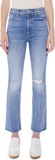 MOTHER The Hustler High Waist Fray Ankle Flare Jeans | Nordstrom