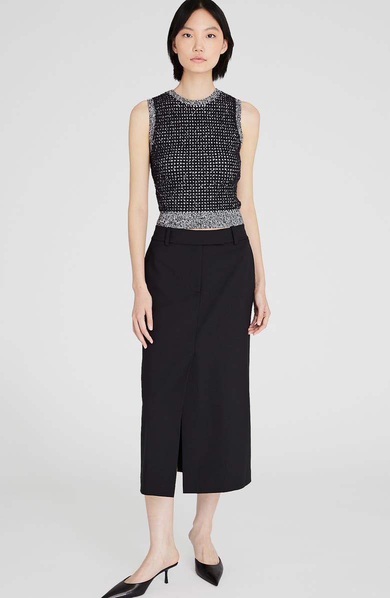 Club Monaco Tweed Crop Sweater Shell, Alternate, color, 