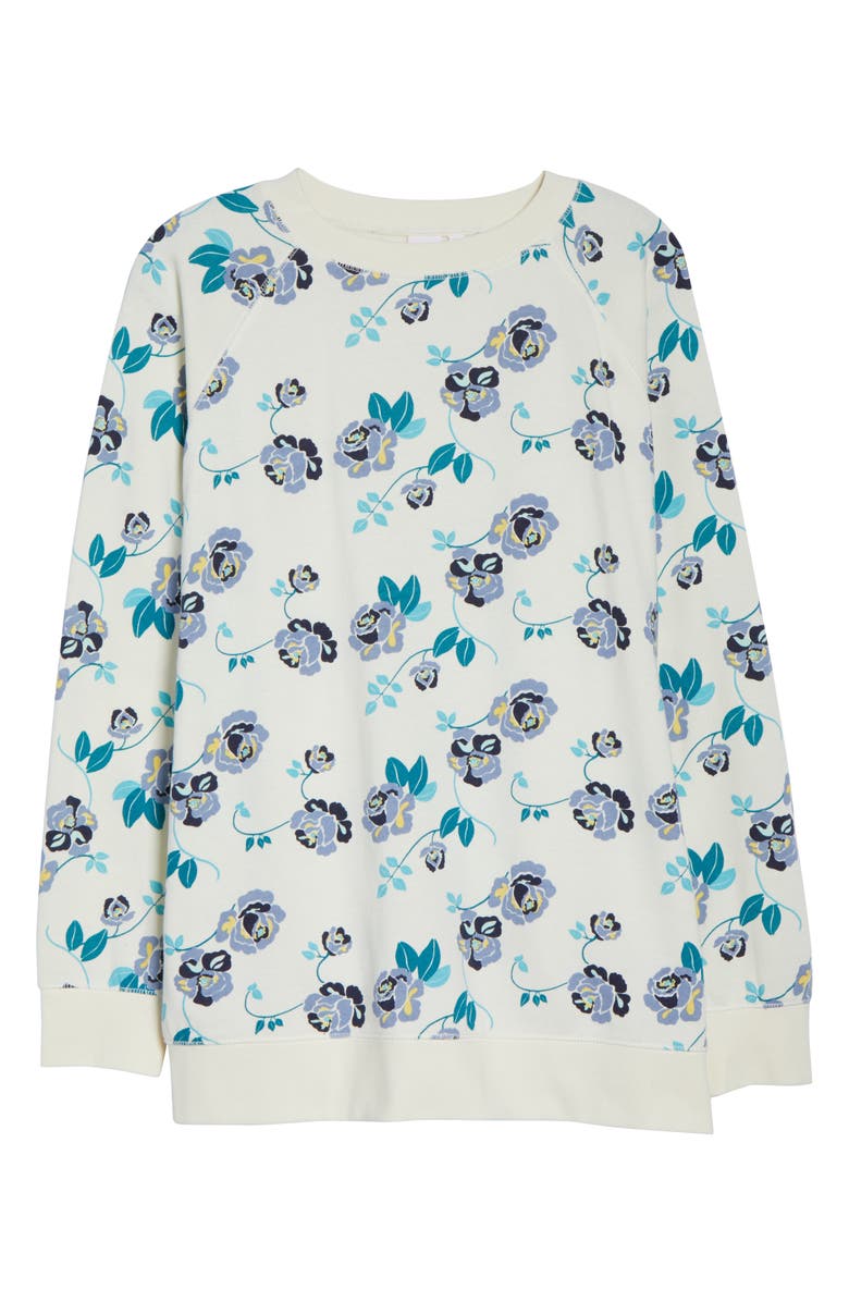 Make + Model Easy Sweatshirt, Alternate, color, Ivory Egret Russian Bloom