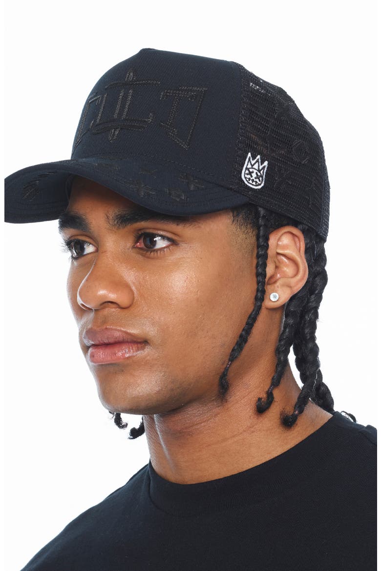 Mesh Back Trucker Baseball Cap, Alternate, color, BLACK