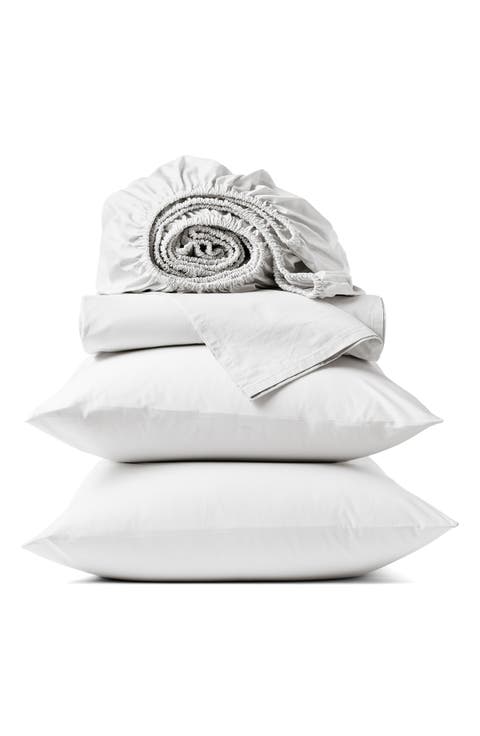 Refined 300 Thread Count Organic Cotton Percale Sheet Set
