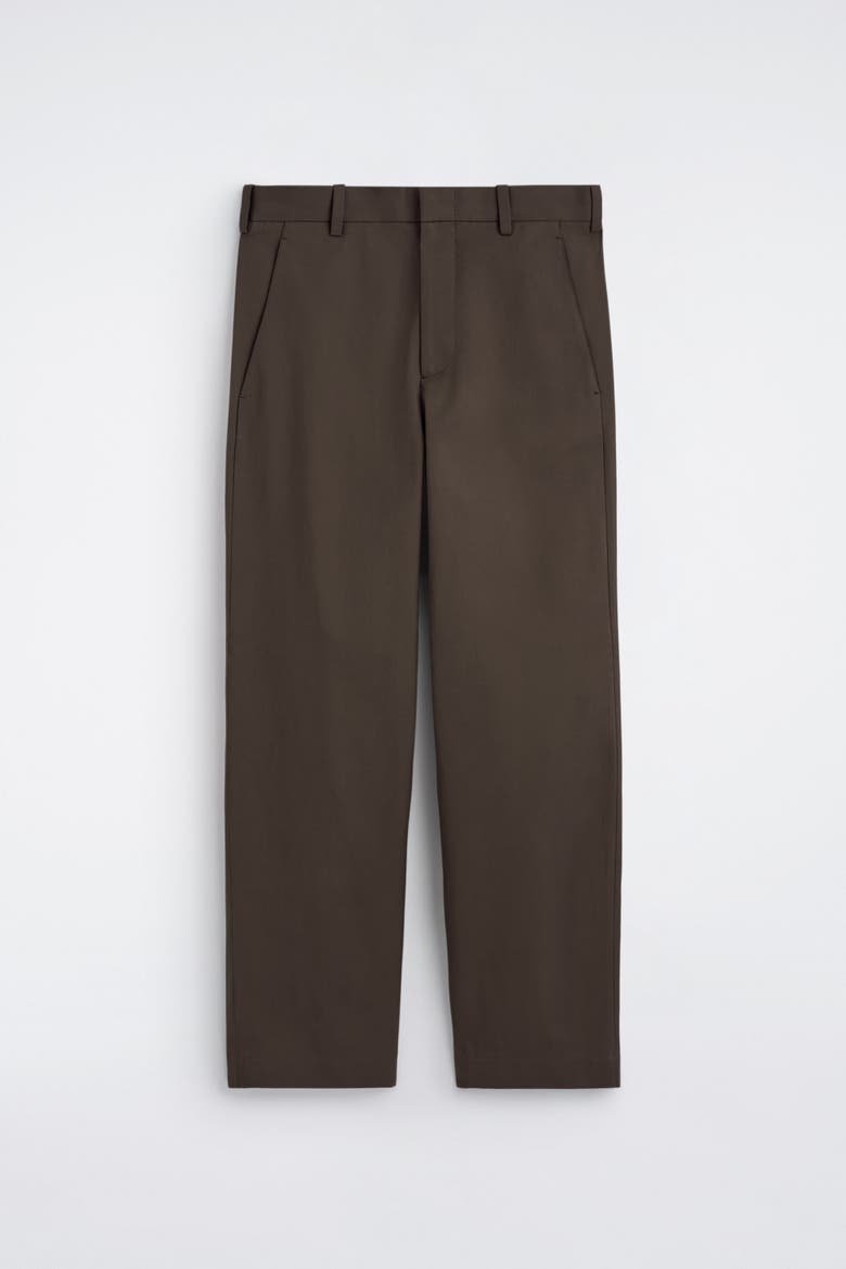 Cotton Relaxed-Fit Wide-Leg Pants, Alternate, color, DARK BROWN