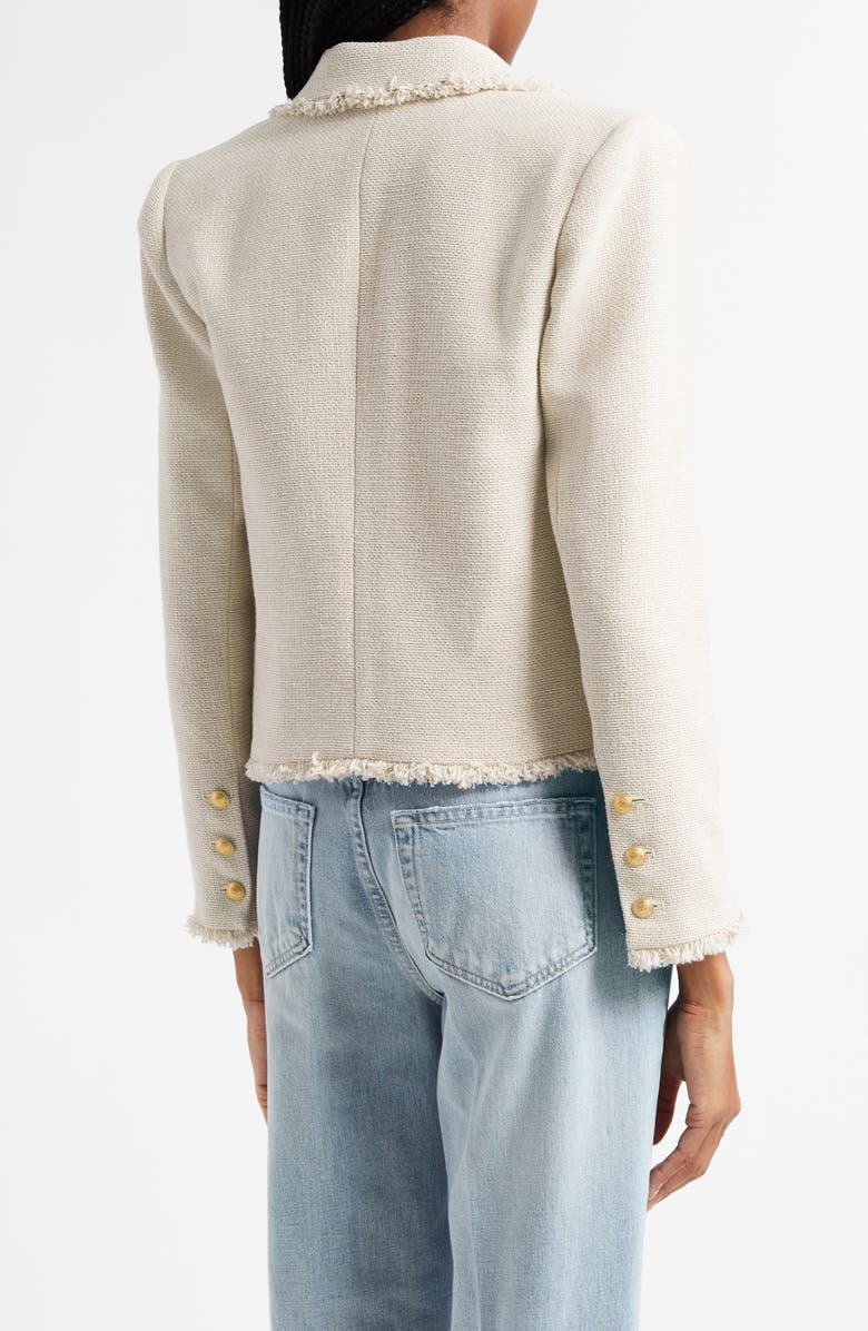 L'AGENCE Sylvia Metallic Blazer, Alternate, color, Ivory/ Light Gold