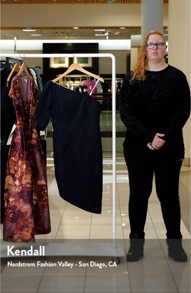 Electra One-Shoulder Jacquard Cocktail Dress, sales video thumbnail