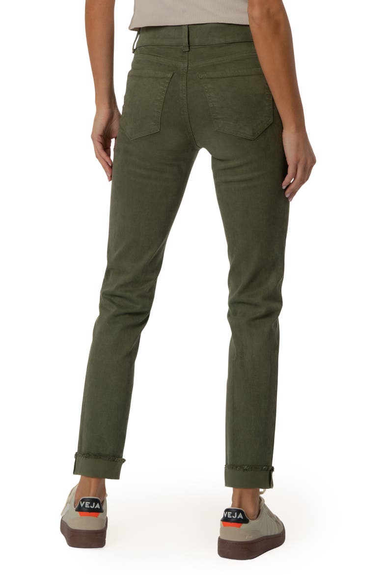 Amy Frayed Crop Slim Straight Leg Jeans, Alternate, color, TREE