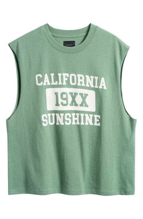 Pacsun Sunshine Graphic Muscle Tank In Green
