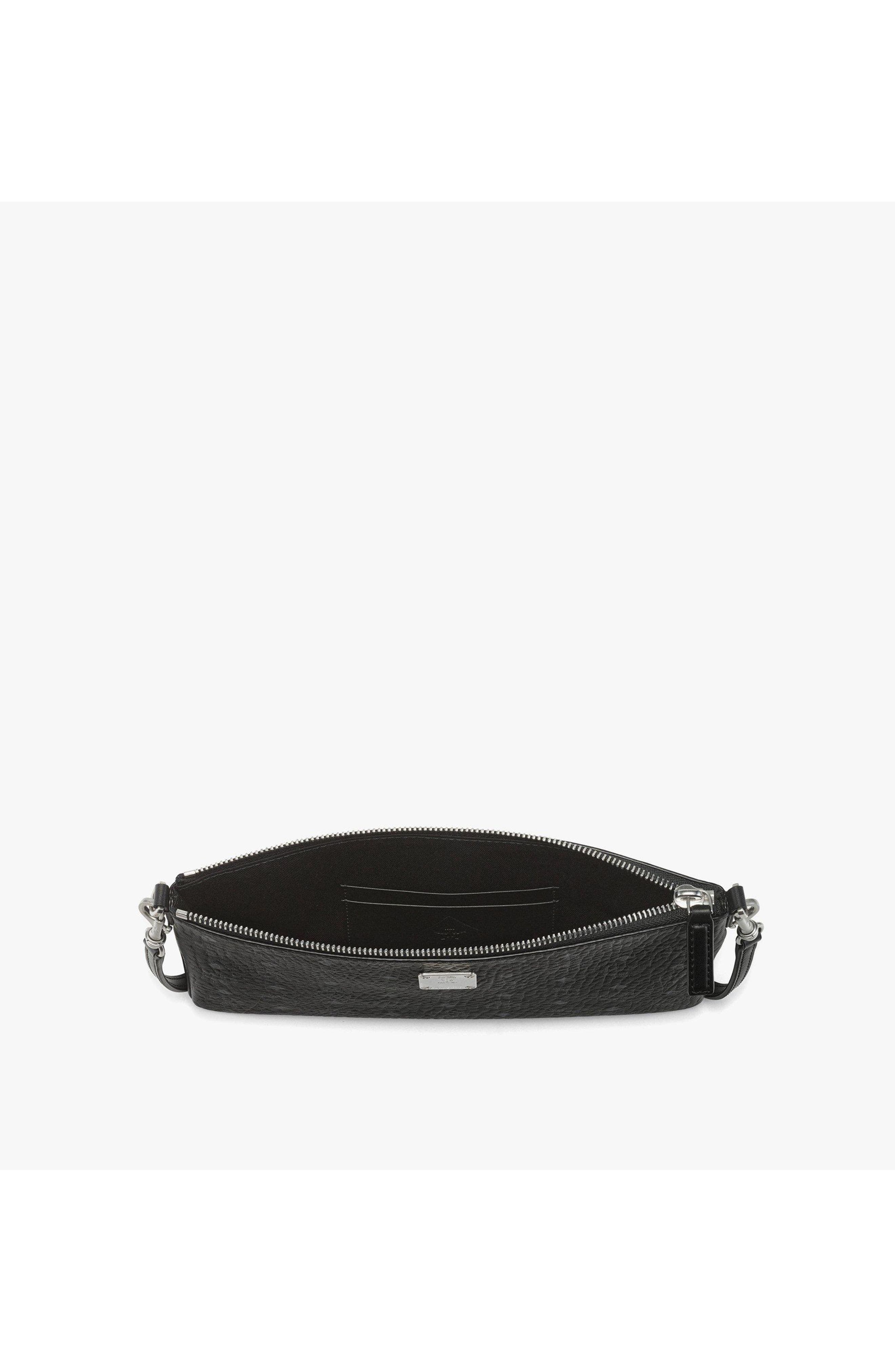 MCM Aren Crossbody Pouch in Visetos, Alternate, color, Black