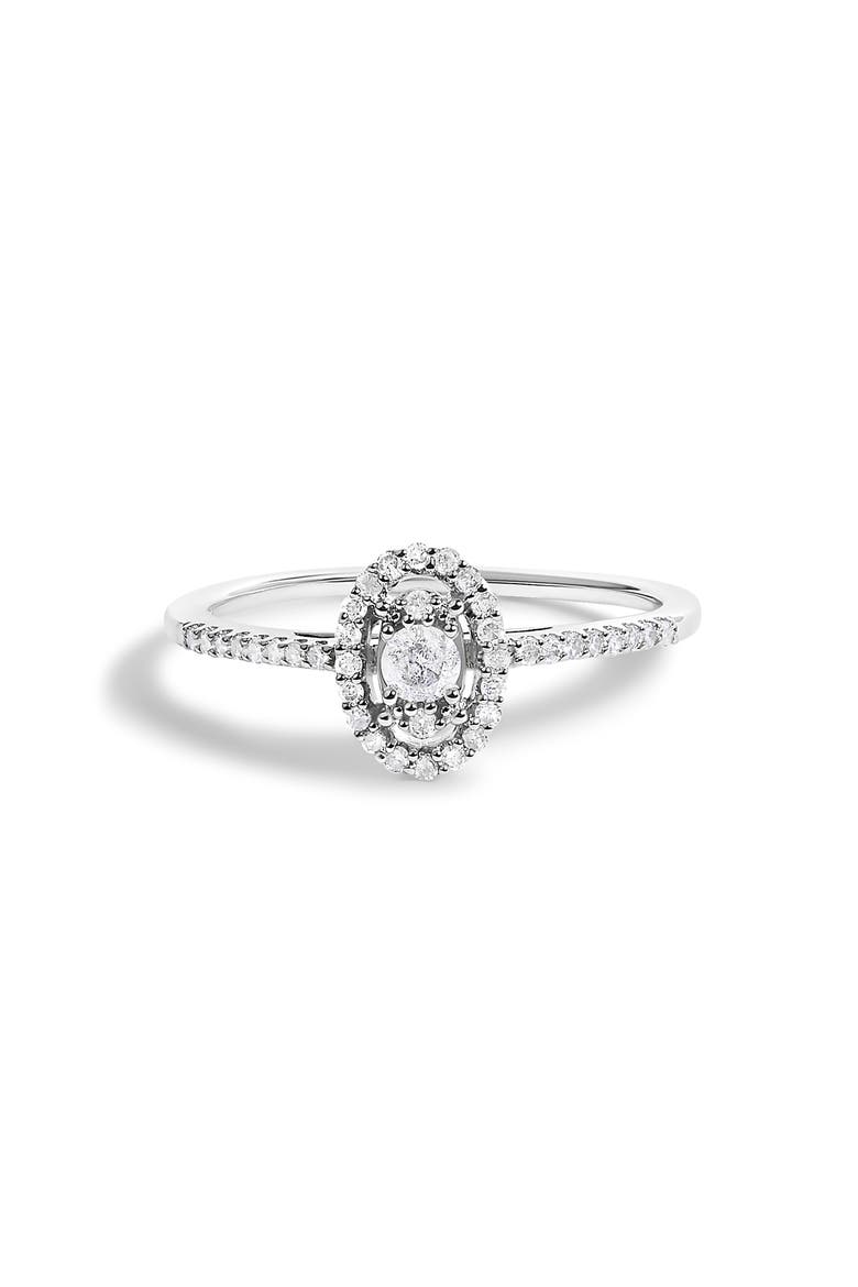 14K White Gold 1/5 Cttw Diamond With Halo Engagement Ring, Main, color, White